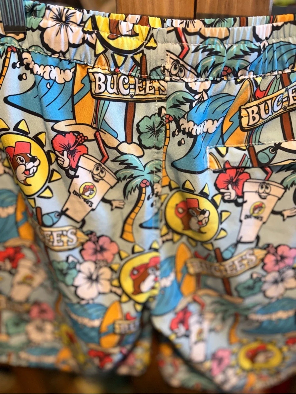 Buc-ee's Multicolor Tropical Swim Trunks Boys Size Medium